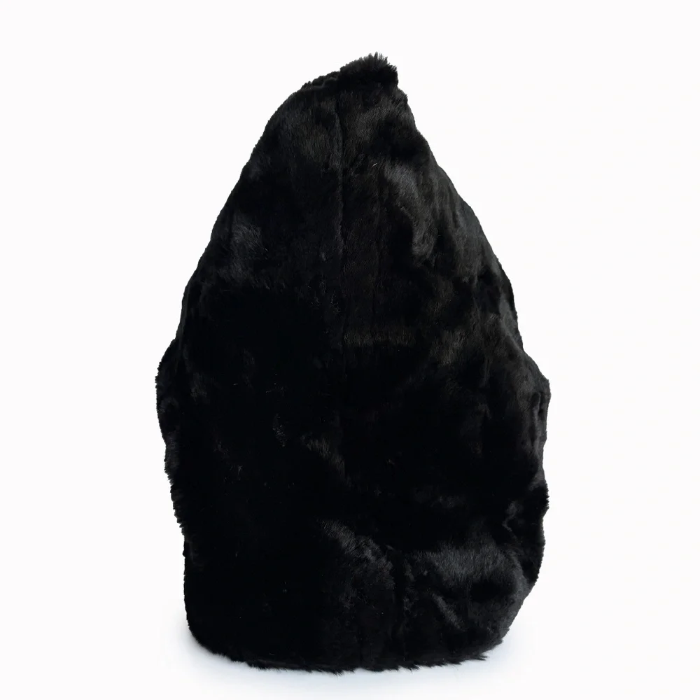 Vintage Norma Kamali OMO Black Faux Fur Sculptural Hat 1980s HTF